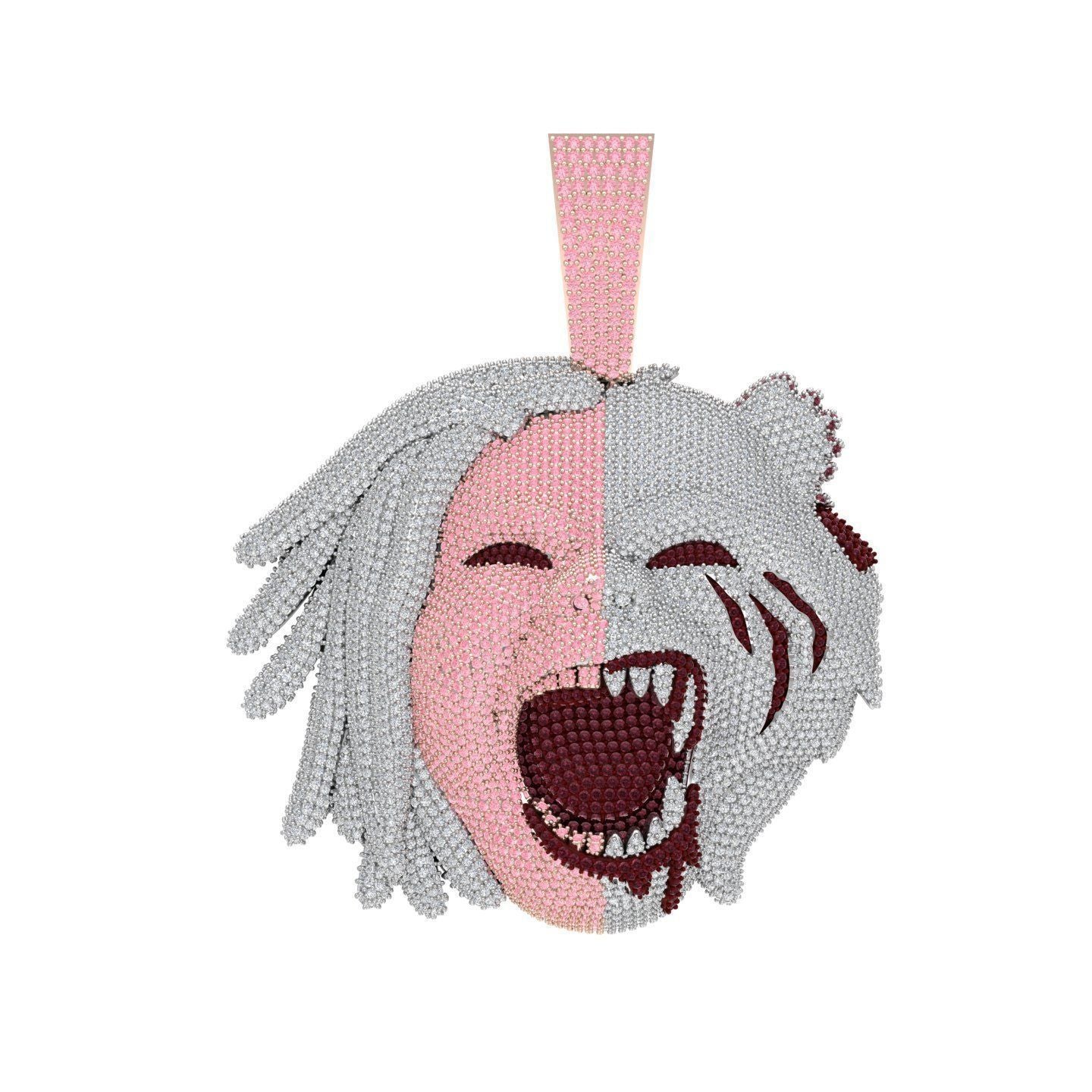 Custom Diamond Half Man Half Beast Pendant