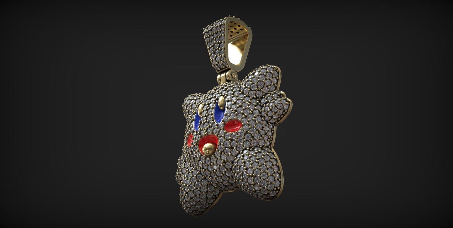 Custom Diamond Kirby Star Pendant