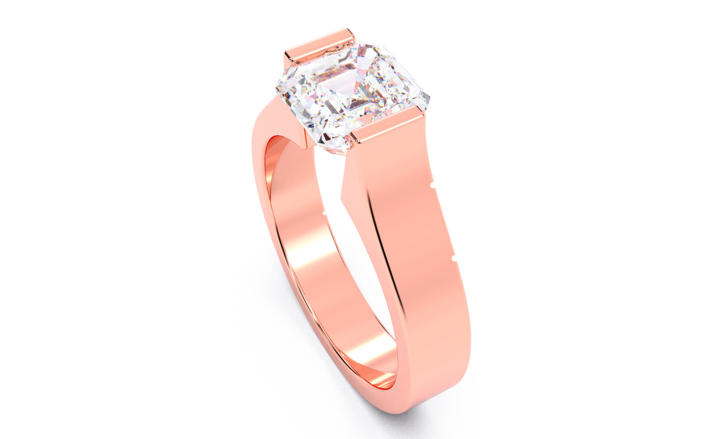 1.5ct Asscher Diamond Tension Setting Solitaire