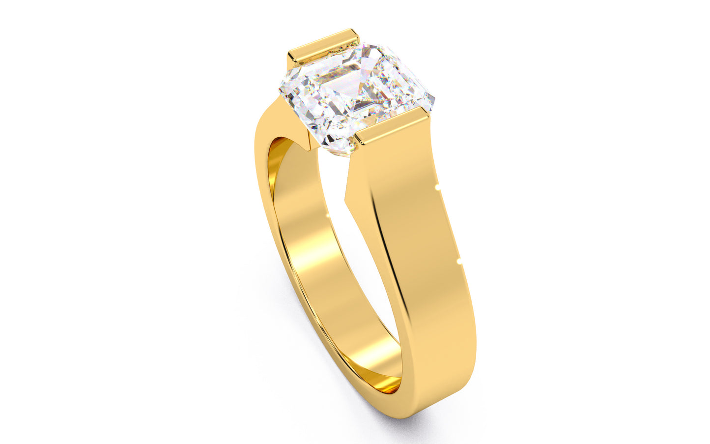 1.5ct Asscher Diamond Tension Setting Solitaire