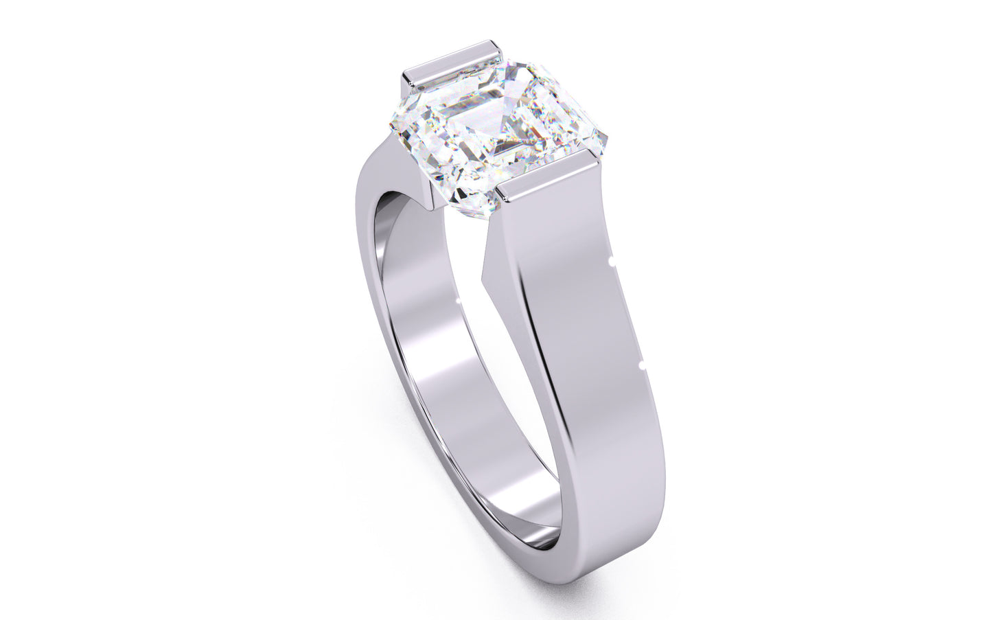 1.5ct Asscher Diamond Tension Setting Solitaire