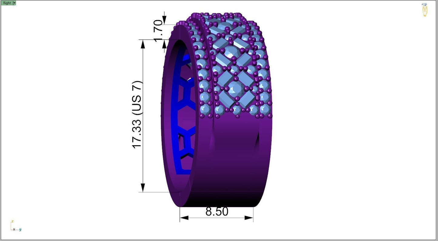 Custom Diamond Ring - Baguette And Round Cross Cross Ring