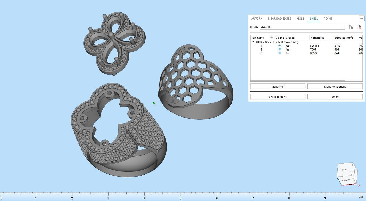 Diamond Custom Four Leaf Clover Ring - Pear Leaf Ring