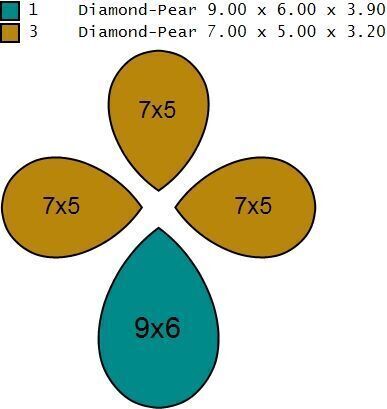 Diamond Custom Four Leaf Clover Ring - Pear Leaf Ring