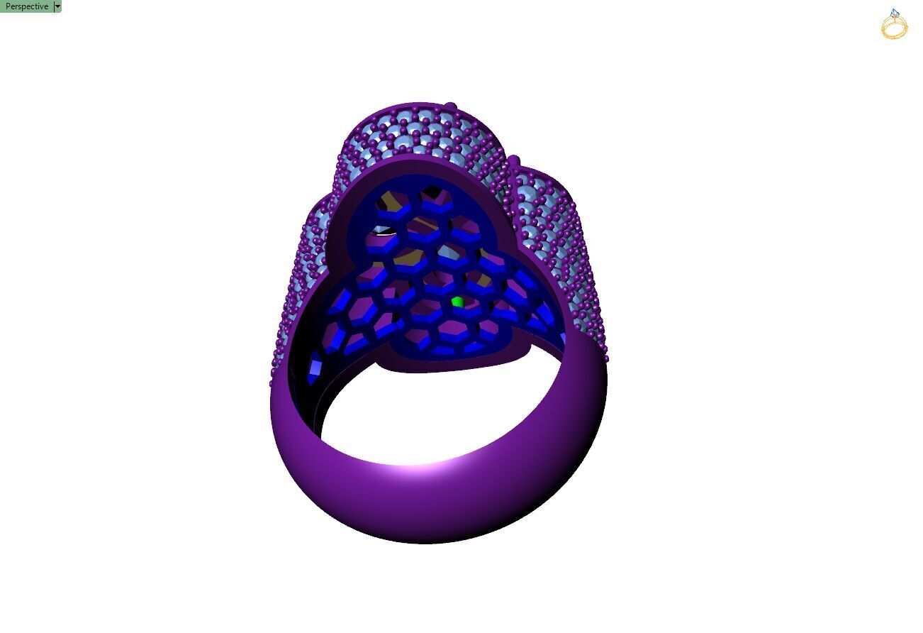 Diamond Custom Four Leaf Clover Ring - Pear Leaf Ring