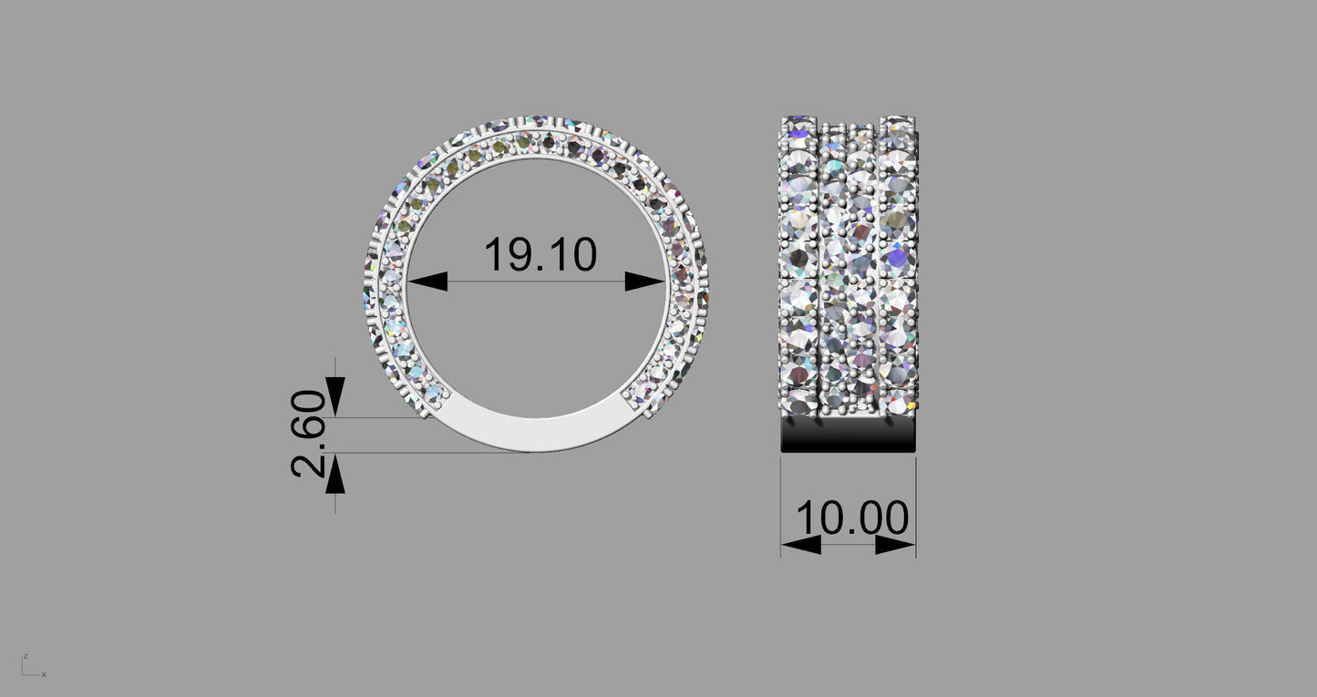 Big Pointer Diamond Eternity Ring + Side Diamonds