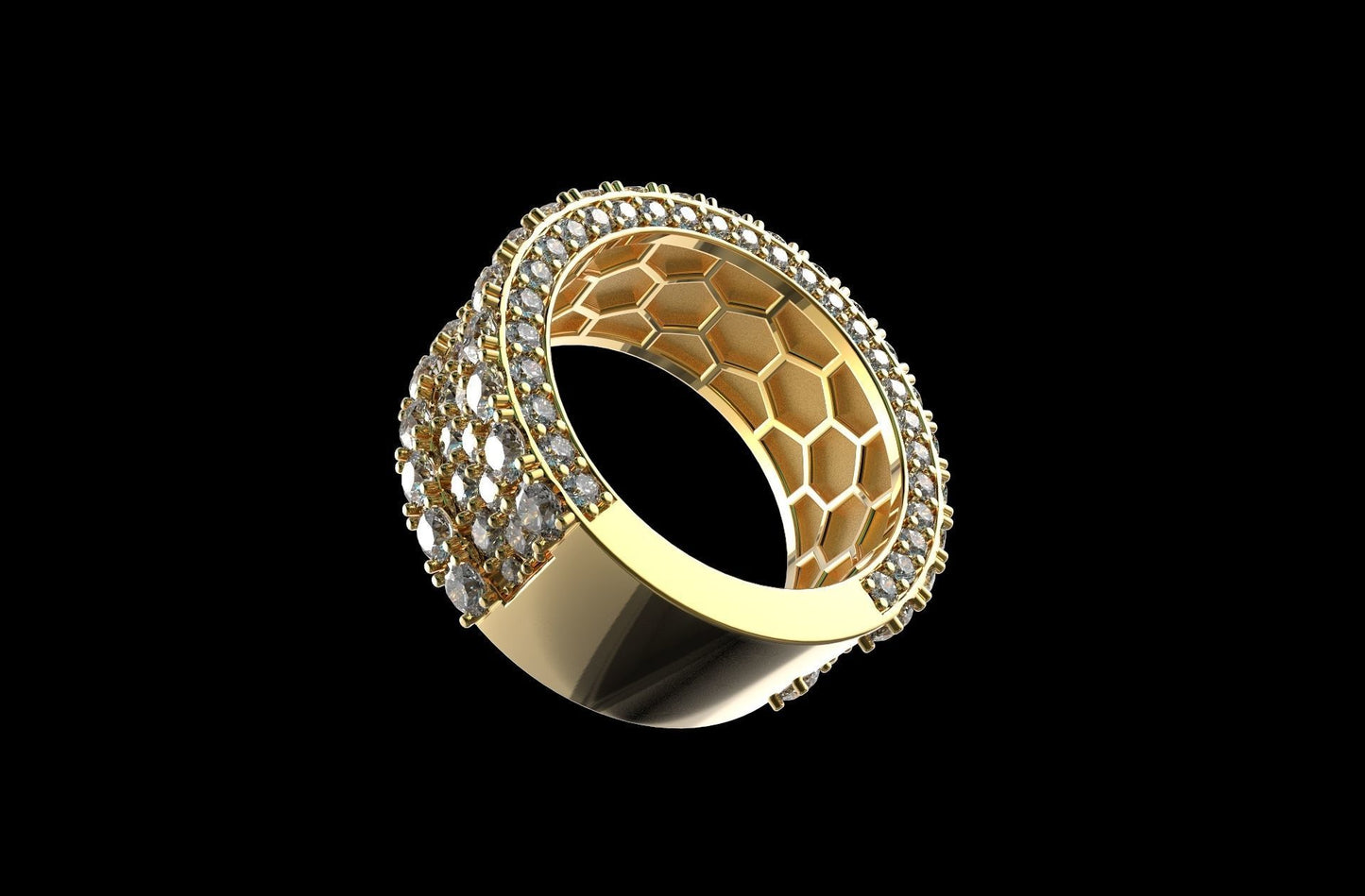 Big Pointer Diamond Eternity Ring + Side Diamonds