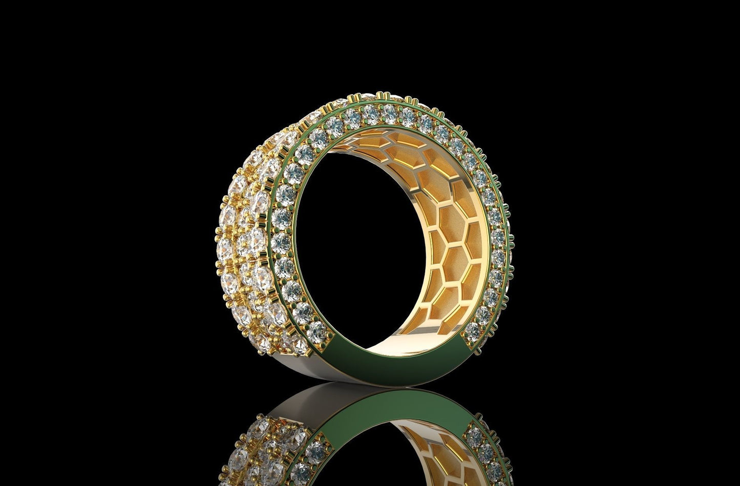 Big Pointer Diamond Eternity Ring + Side Diamonds