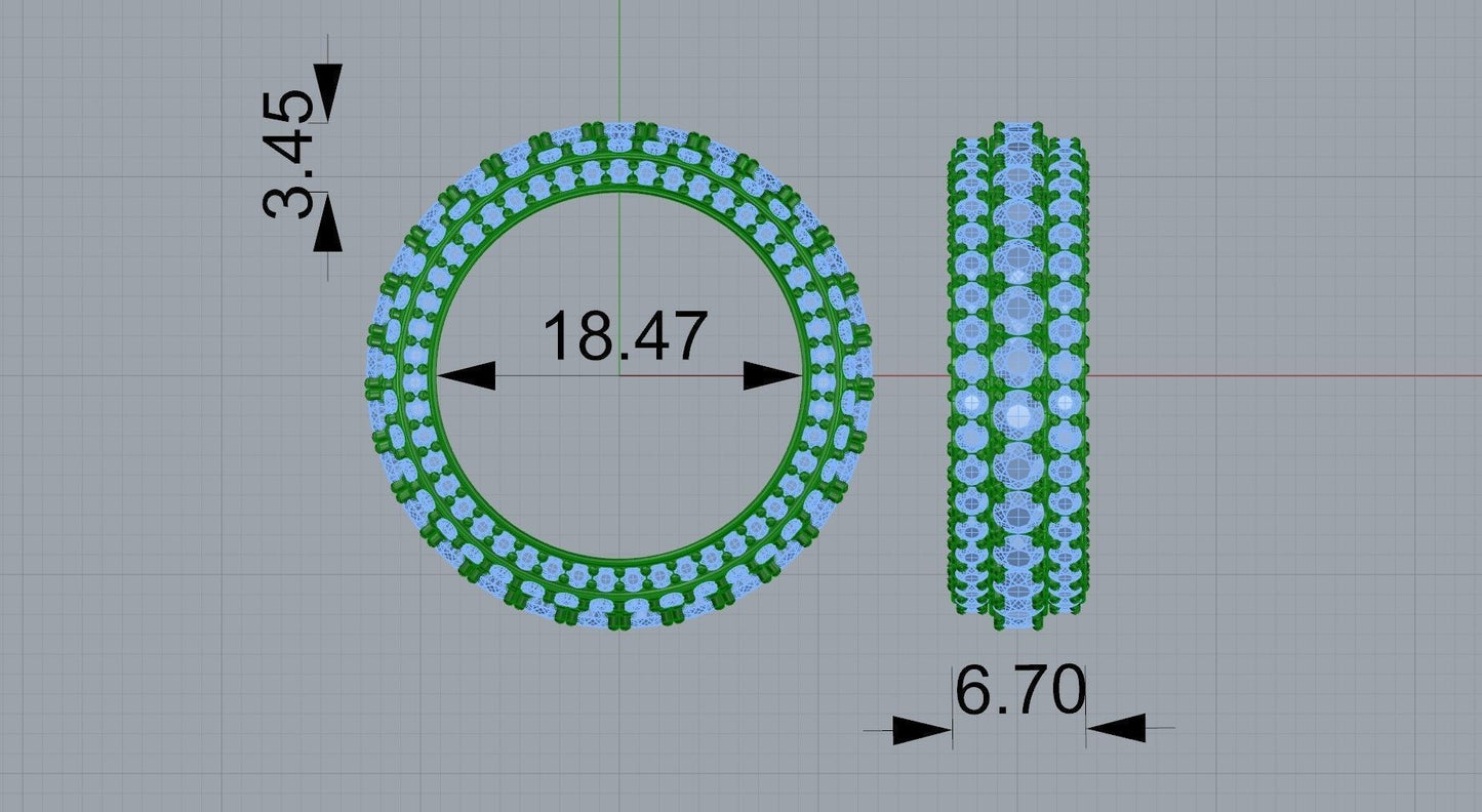Graduated Diamond Eternity Ring + Side Diamonds