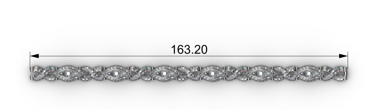 8MM Infinity 10.15 CT Diamond Evil Eye Link Bracelet 14K Solid Gold 7"