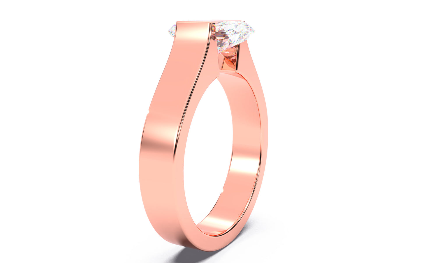 1.5ct Radiant Diamond Tension Setting Solitaire Ring