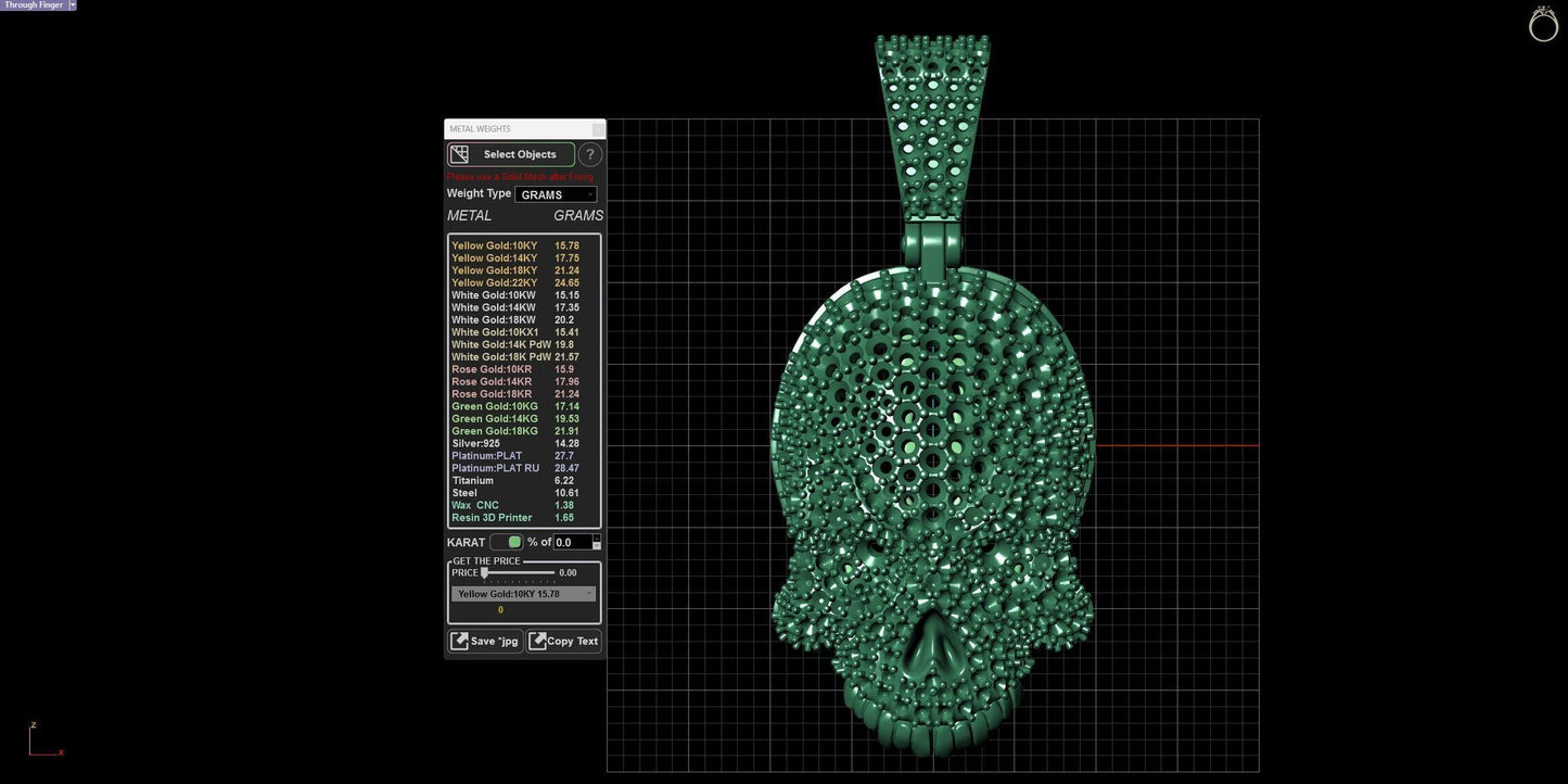 Custom Diamond Iced Out Skull Pendant