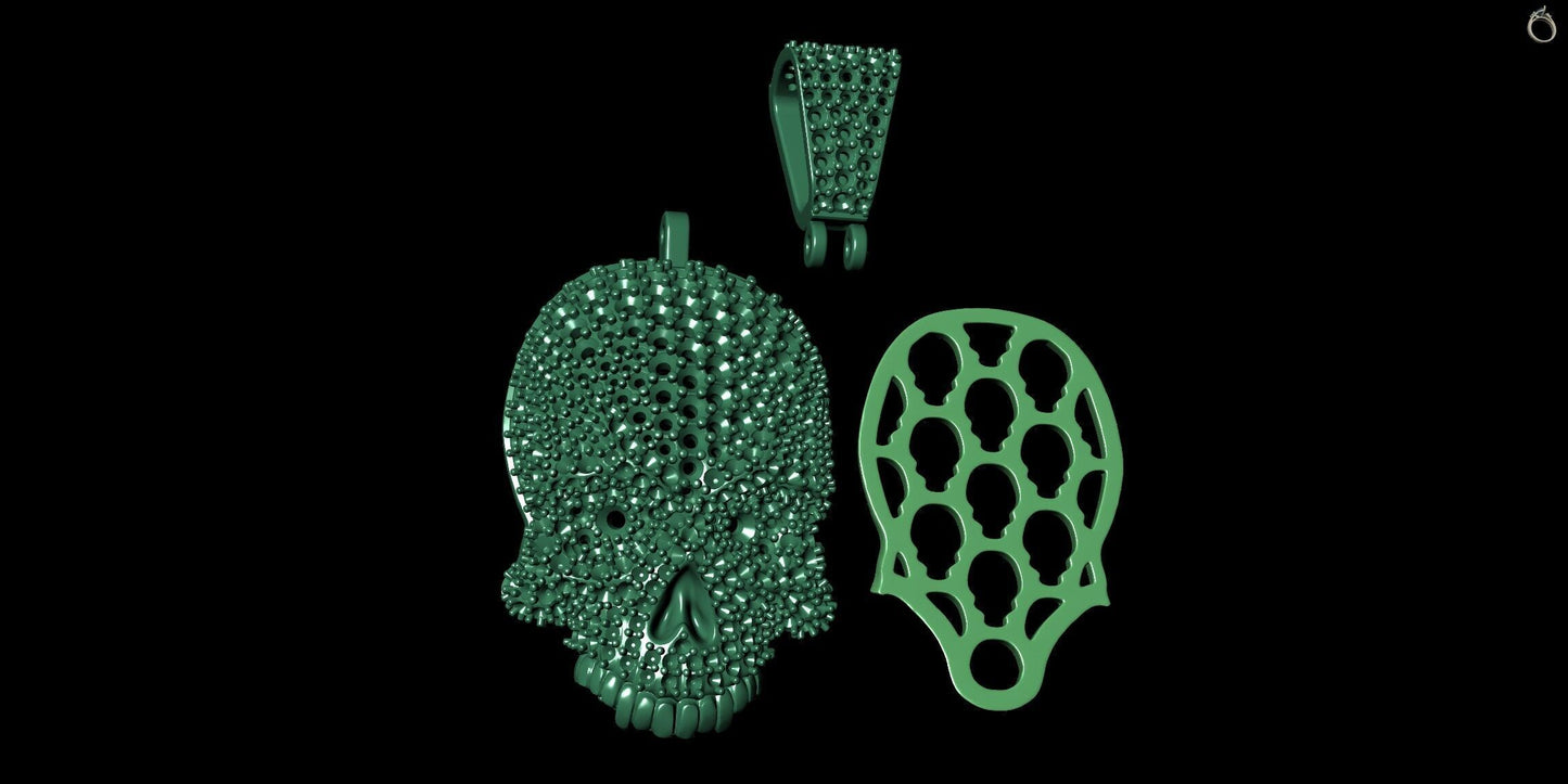 Custom Diamond Iced Out Skull Pendant