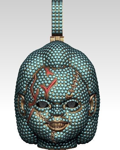 Custom Diamond Chucky Face Pendant