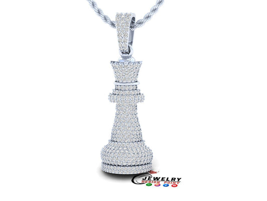Custom Diamond Chess Piece - Queen Pendant
