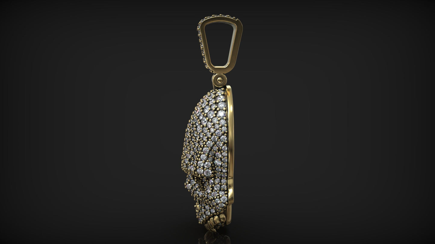 Custom Diamond Iced Out Skull Pendant