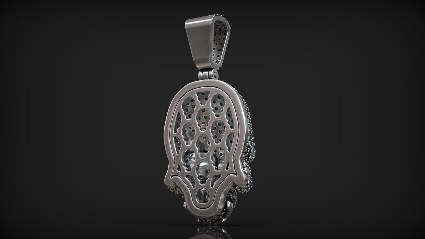 Custom Diamond Iced Out Skull Pendant