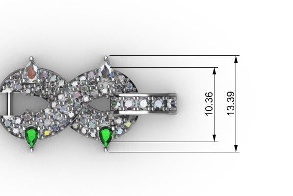 10.31 Ct Custom Pear Shaped and Round Diamond Hiphop Infinity Bracelet 7"