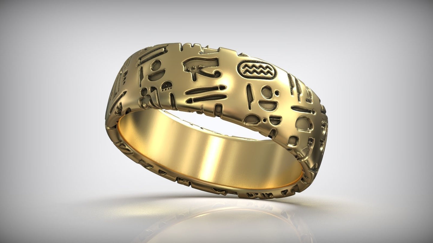 Ancient Egyptian Symbols Amulet Wedding Ring