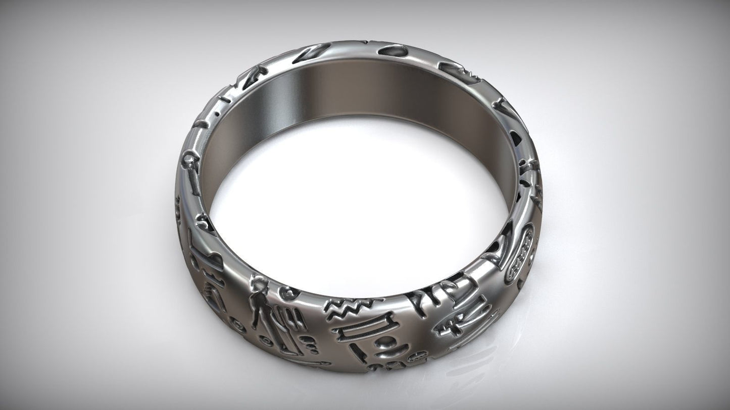 Ancient Egyptian Symbols Amulet Wedding Ring