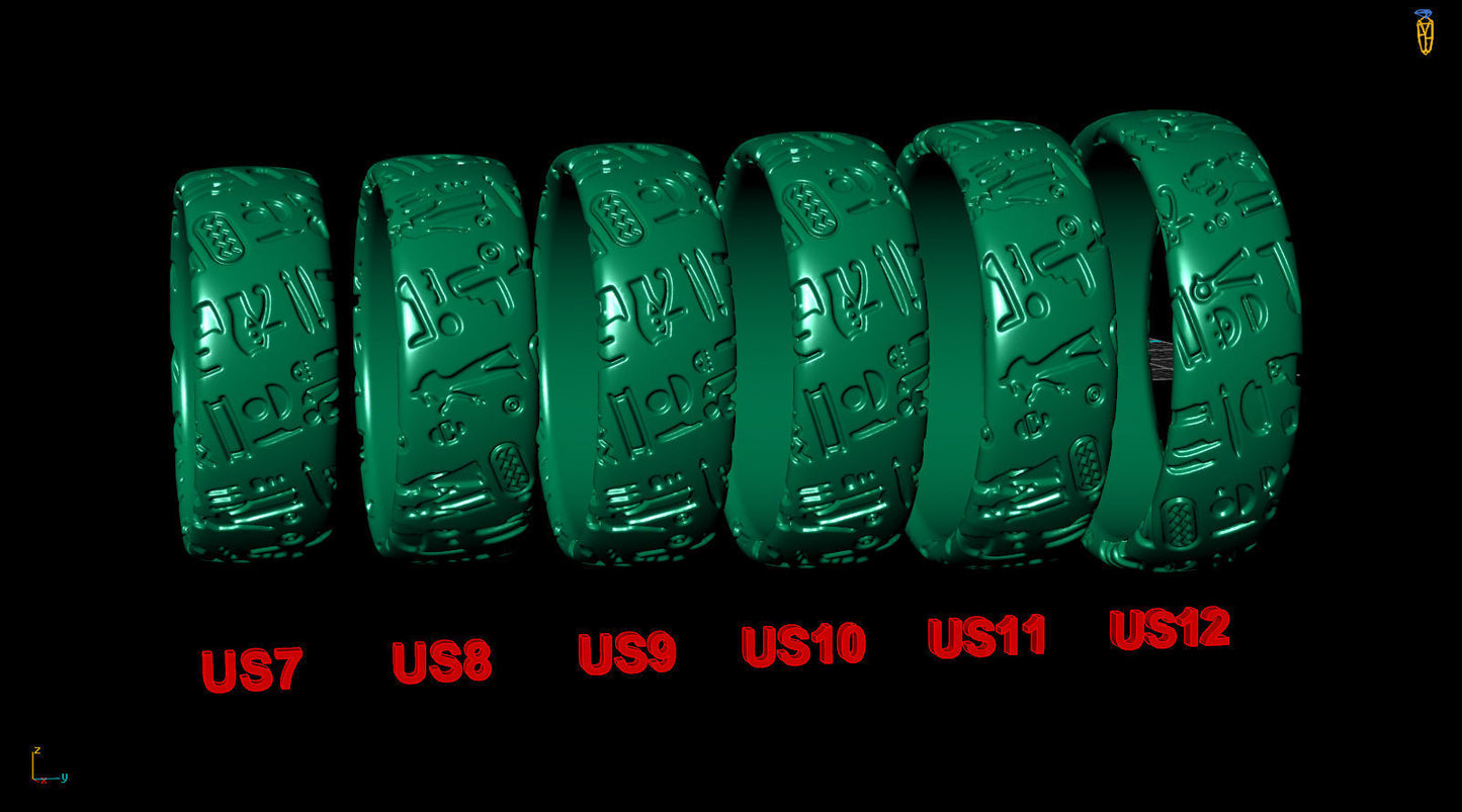 Ancient Egyptian Symbols Amulet Wedding Ring