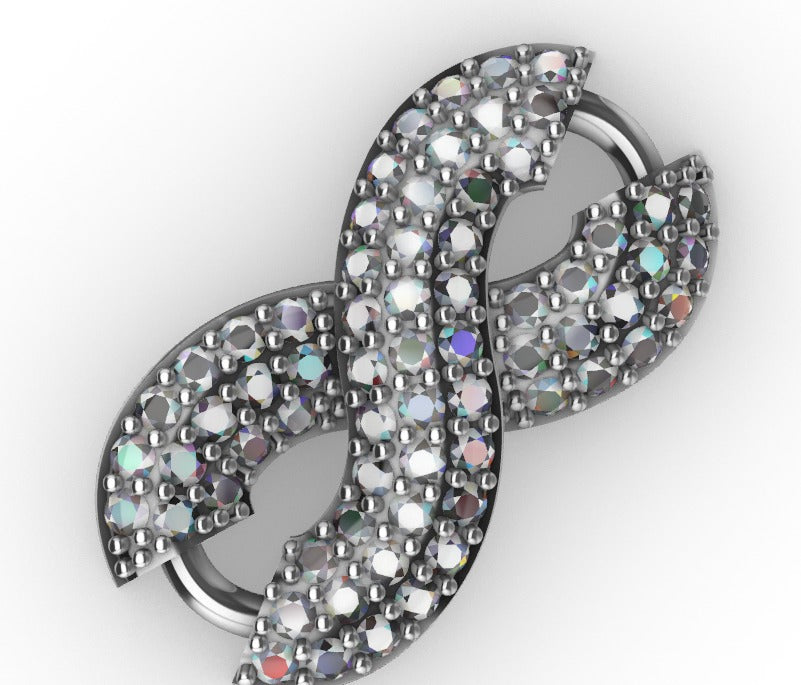 22mm 12.65 Ct Diamond with Sapphire Marquise Flower Infinity Link Bracelet 14K White Gold 7""
