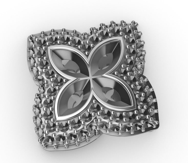 22mm 12.65 Ct Diamond with Sapphire Marquise Flower Infinity Link Bracelet 14K White Gold 7""