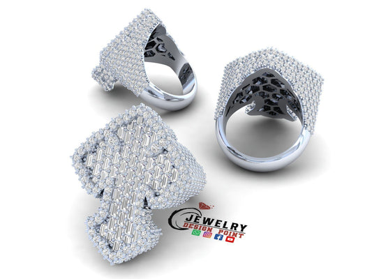 Custom Chrome Hearts Cross Diamond Ring - Crucifixion Cross