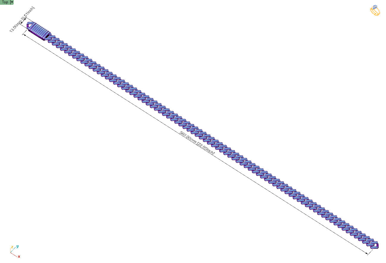 13mm Custom Cuban Diamond Chain - Baguettes Chain - Miami Link 22"