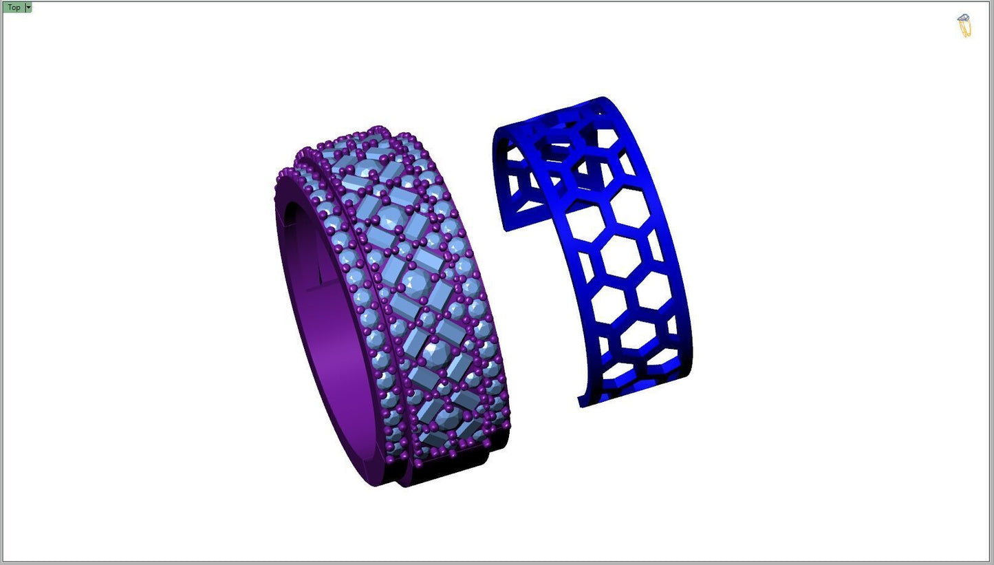 Custom Diamond Ring - Baguette And Round Cross Cross Ring