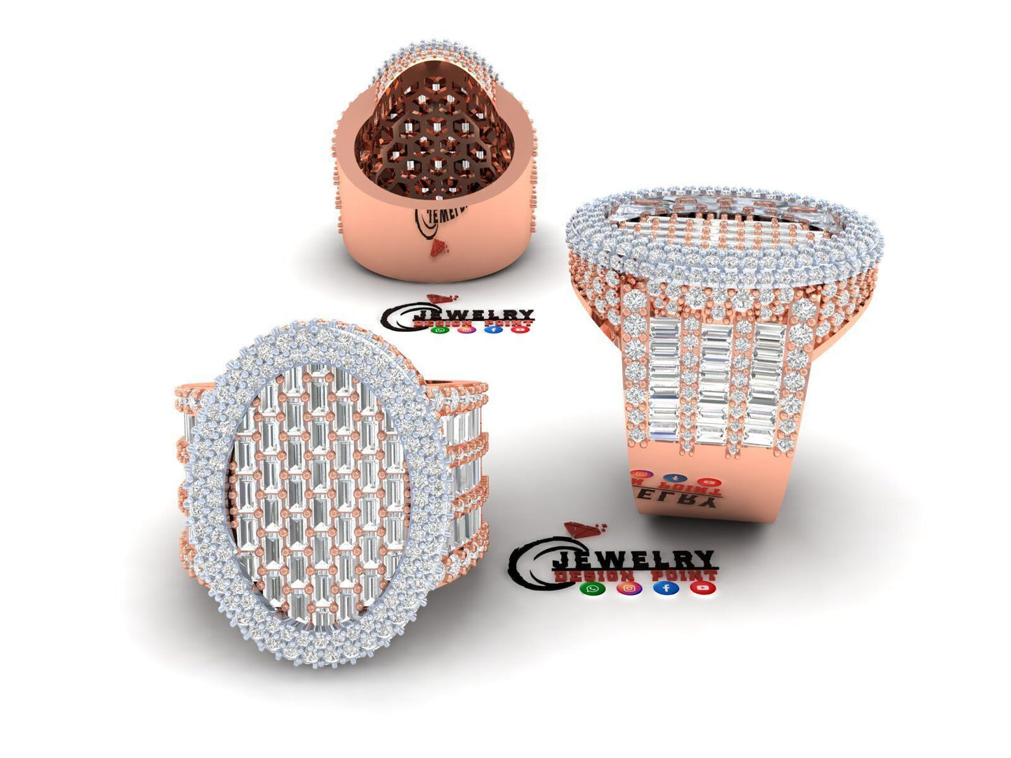 Custom Oval Shape Signet Ring - Oval Pinky Statement Ring