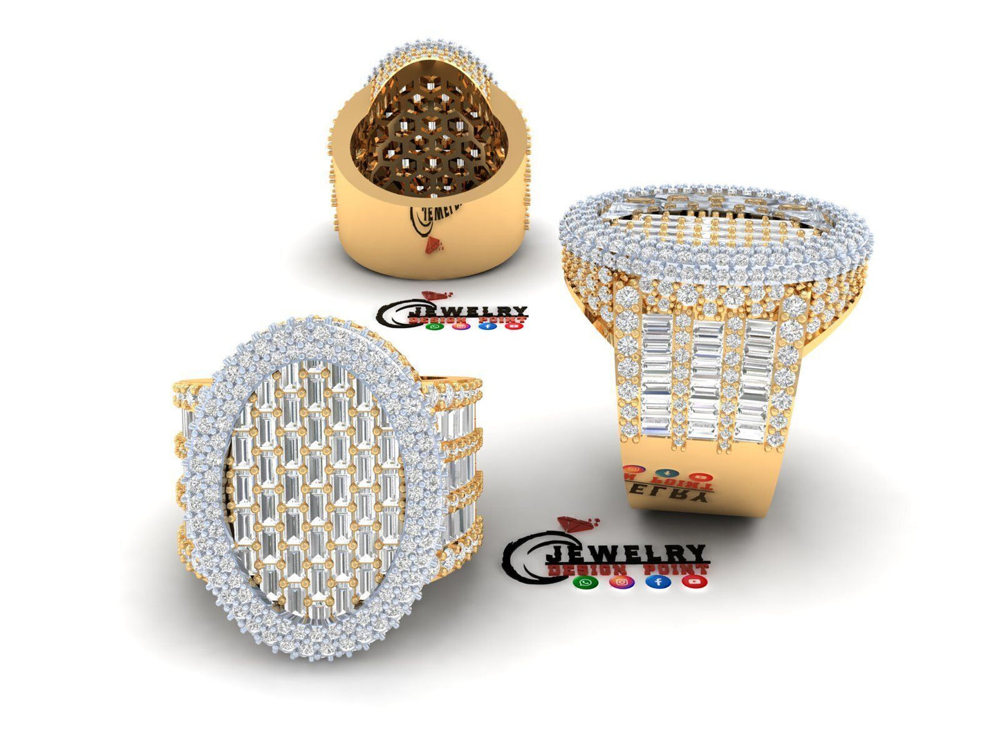 Custom Oval Shape Signet Ring - Oval Pinky Statement Ring