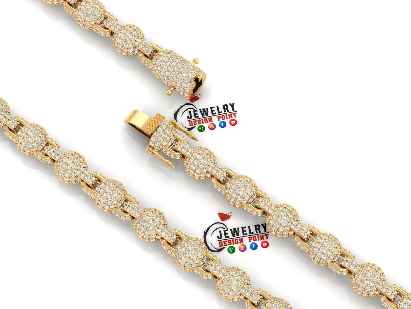 8MM Custom Sphere Ball Diamond Chain - Ball Chain Link 24"