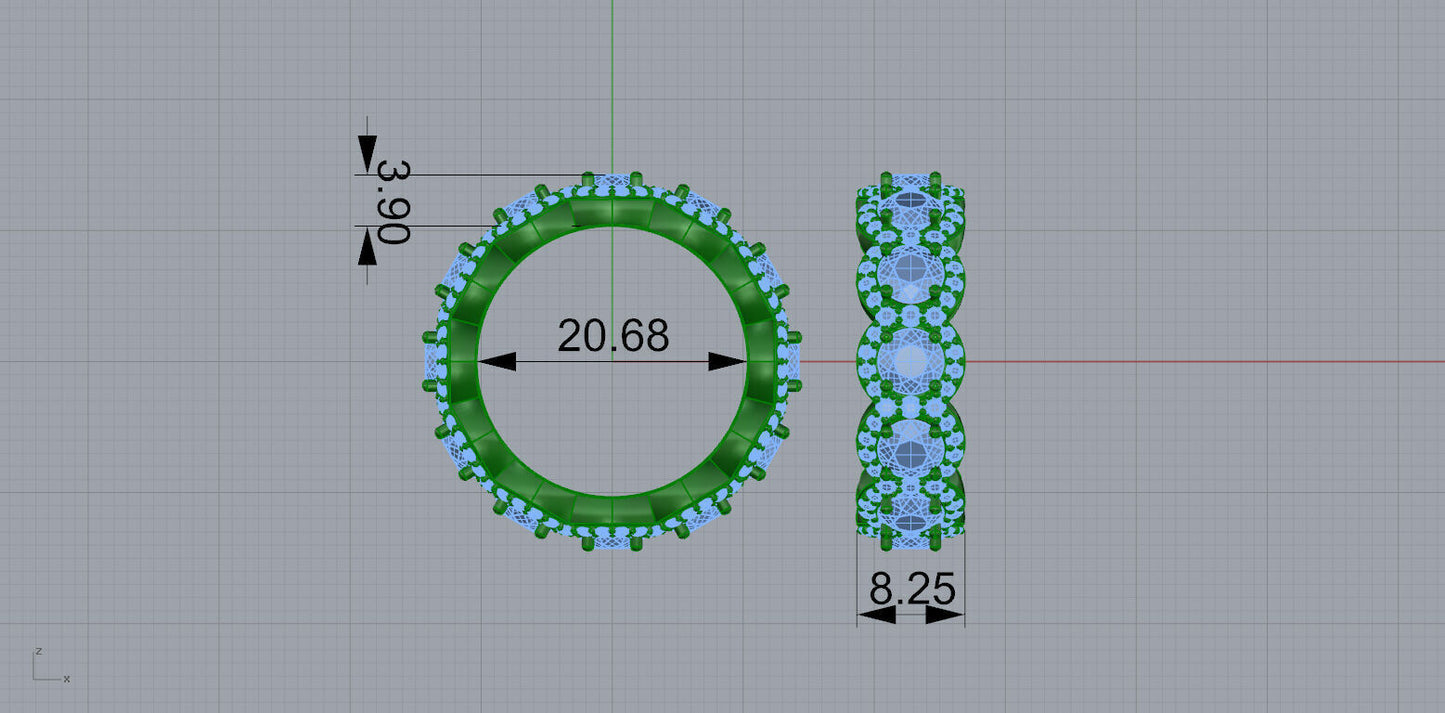 Green Sapphire Diamond Eternity Ring