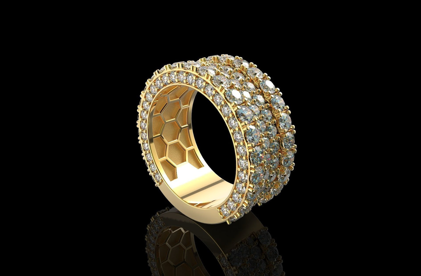 Big Pointer Diamond Eternity Ring + Side Diamonds
