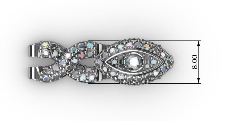 8MM Infinity 10.15 CT Diamond Evil Eye Link Bracelet 14K Solid Gold 7"