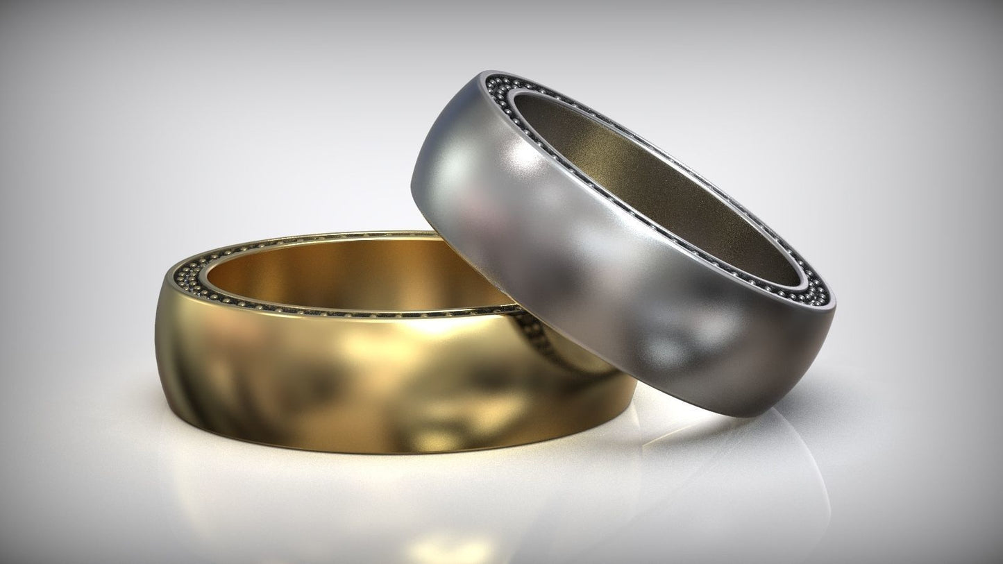Puffy Side Diamond Wedding Band