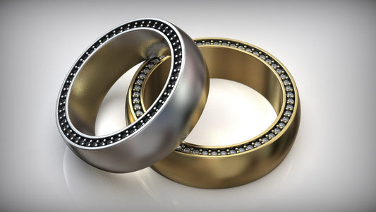Puffy Side Diamond Wedding Band