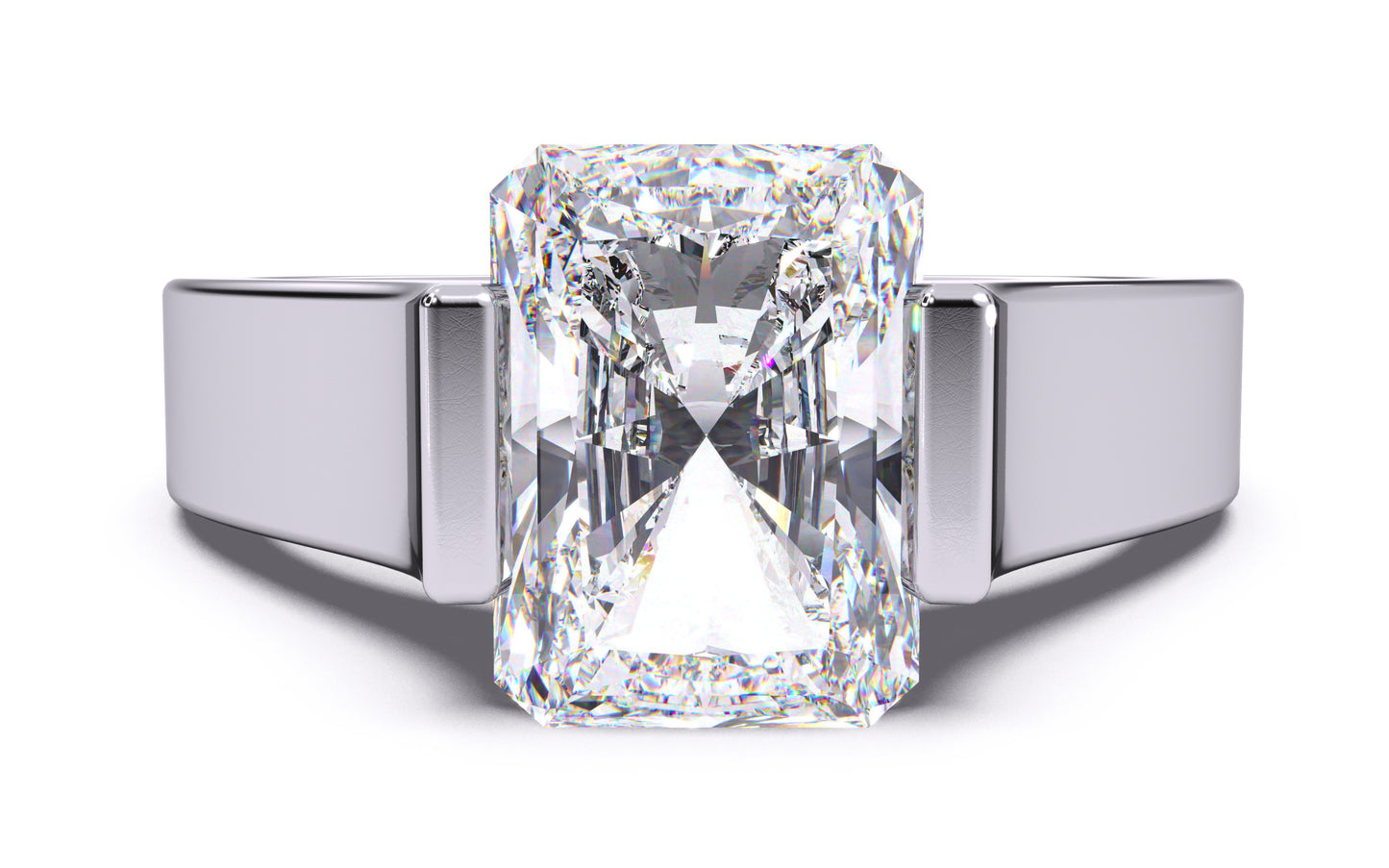 1.5ct Radiant Diamond Tension Setting Solitaire Ring
