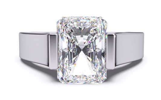 1.5ct Radiant Diamond Tension Setting Solitaire Ring