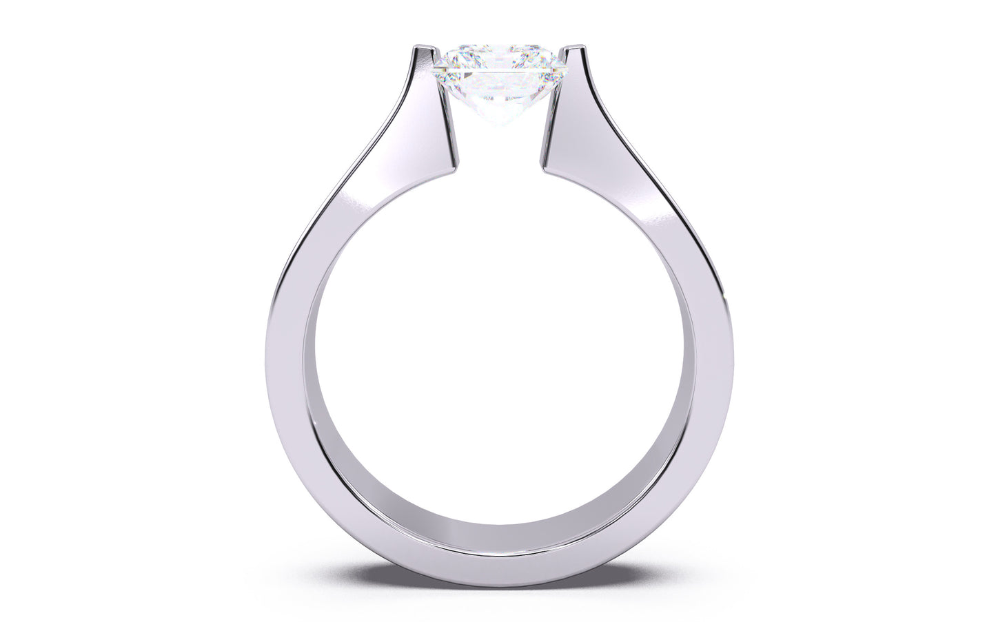 1.5ct Radiant Diamond Tension Setting Solitaire Ring
