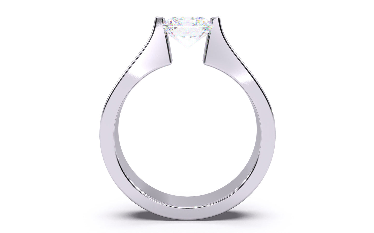 1.5ct Radiant Diamond Tension Setting Solitaire Ring