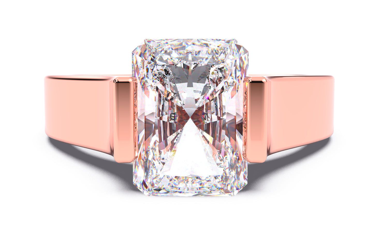 1.5ct Radiant Diamond Tension Setting Solitaire Ring